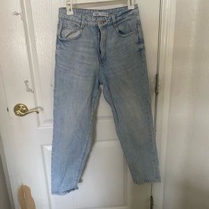 light wash slightly-baggy jeans